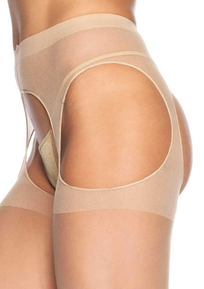 Collant sheer suspender nude